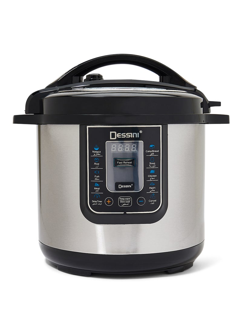 DESSINI Electric Pressure Cooker 8.0 L 8008-8L Silver/Black  - Image 1