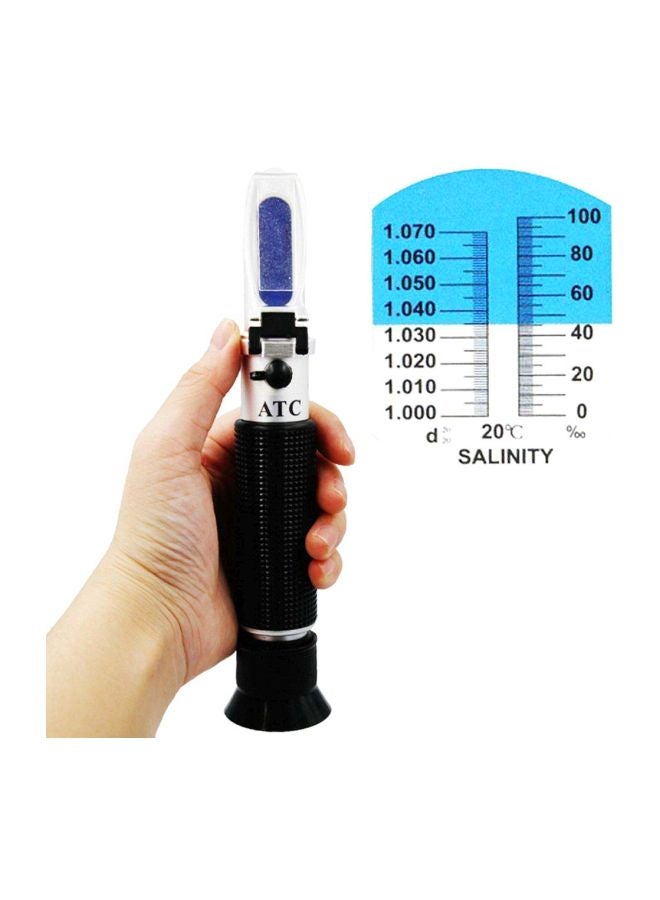 Generic Handheld Refractive Refractometer Seawater Salinity Meter Black/White  - Image 3