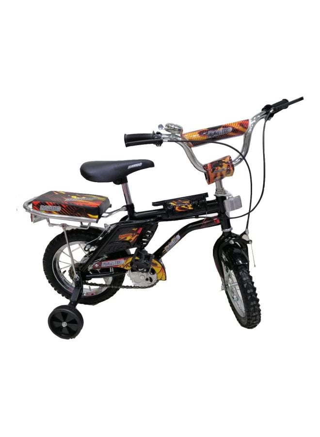 AMLA Premium Quality Printed Steel Bicycle With Non-Slip Grips And Additional Back Seat For Kids 14inch 