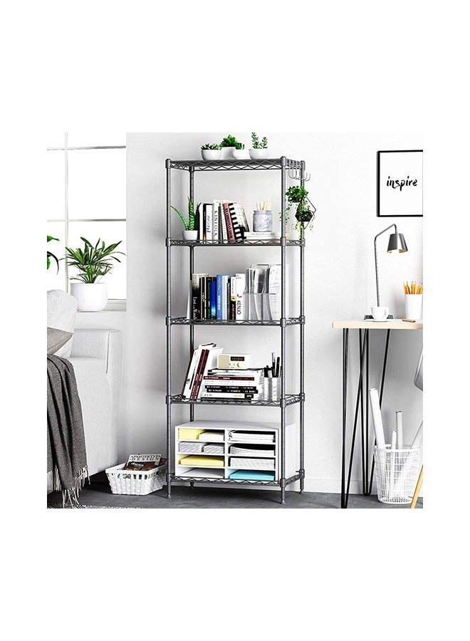 5-Tier Wire Shelving Bathroom Storage Black 60x32x150cm  - Image 4
