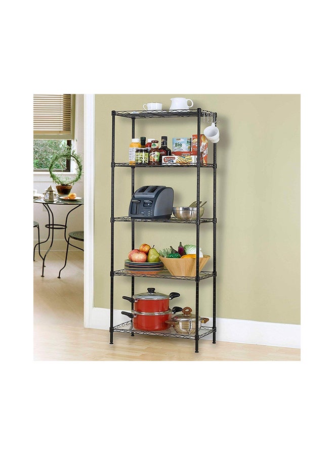 5-Tier Wire Shelving Bathroom Storage Black 60x32x150cm  - Image 3