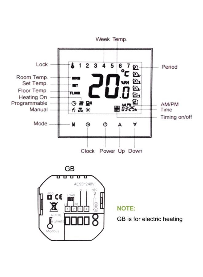 كيه كيه مون مدفأة رقمية توضع تحت الأرضية E8488P-2-A وردي - Image 3
