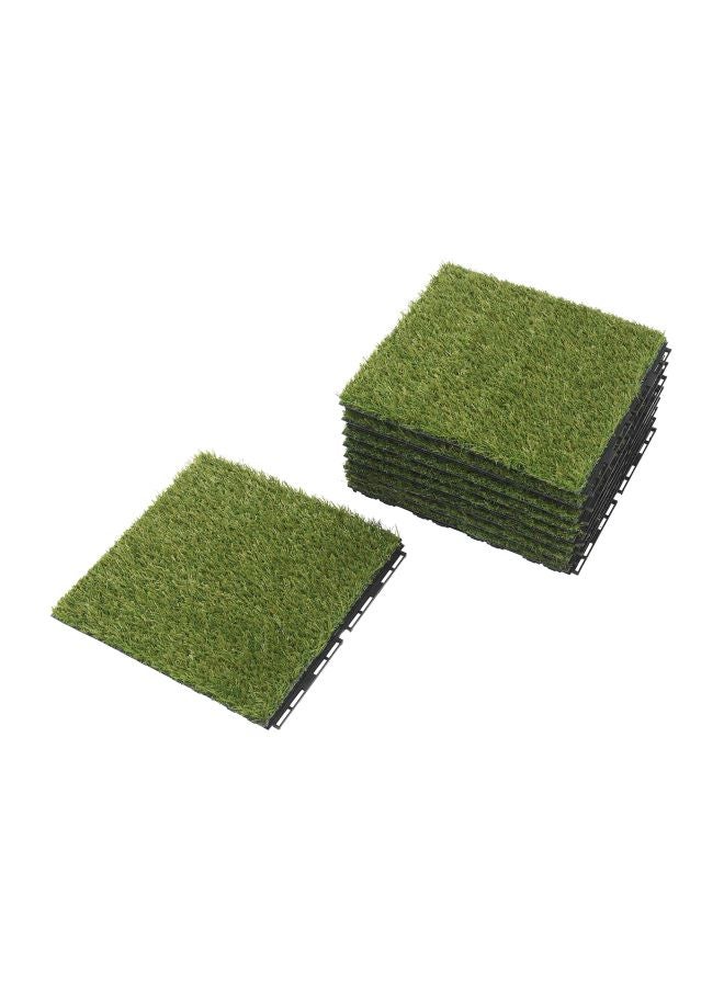 Rubik - Pack Of 9 Artificial Grass Floor Decking Tiles Set green 30x30x2centimeter - Image 1