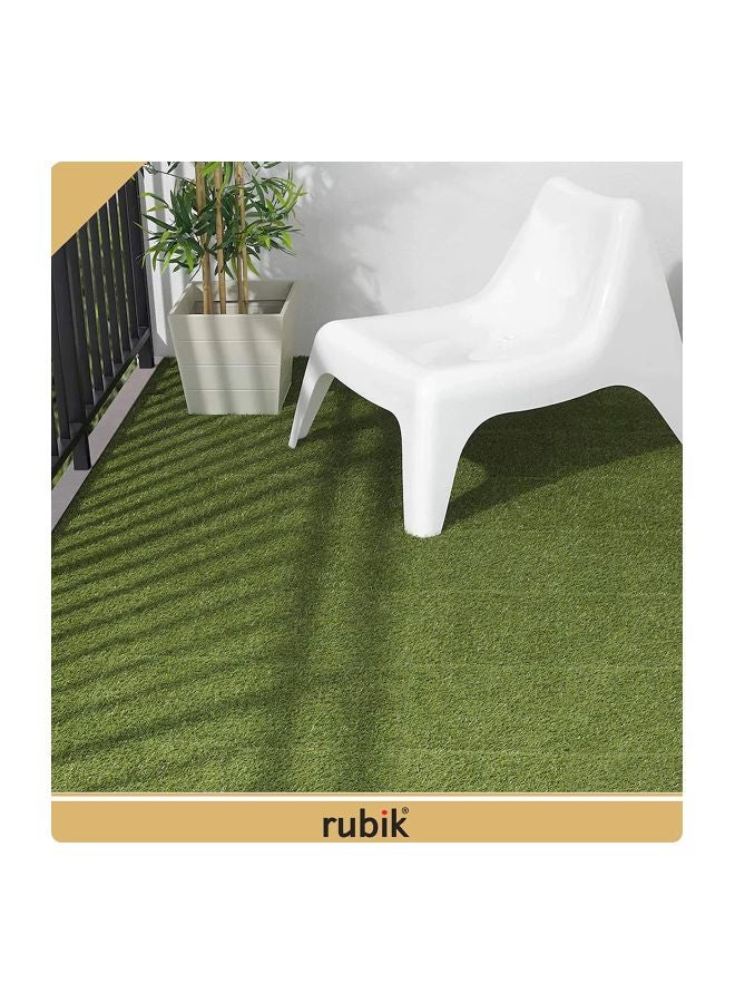 Rubik - Pack Of 9 Artificial Grass Floor Decking Tiles Set green 30x30x2centimeter - Image 1