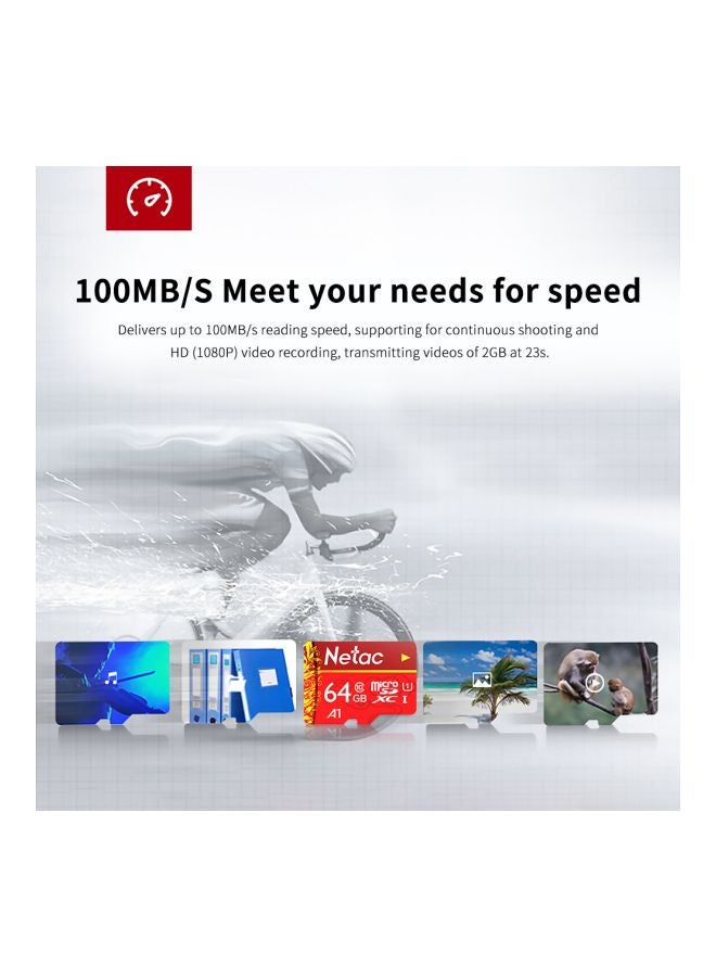 Netac - Micro SD Memory Card Red - Image 1