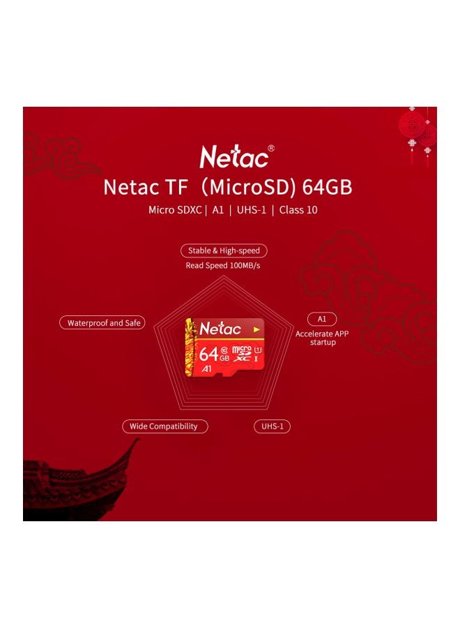 Netac - Micro SD Memory Card Red - Image 1