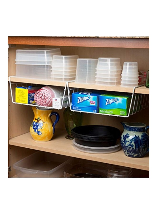 إيفلوتس طقم سلال توضع أسفل الرف من قطعتين أبيض 12x13x5.4بوصة - Image 3