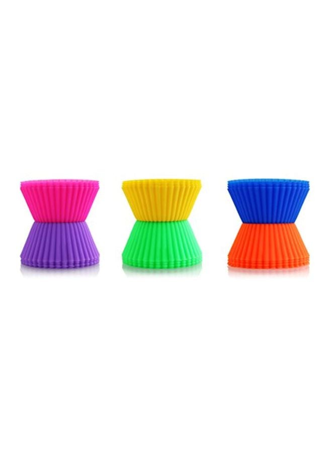 24-Piece Reusable Baking Cup Set Yellow/Green/Blue 2.75x1.25x1.8inch - v1584513939/N35946060A_3