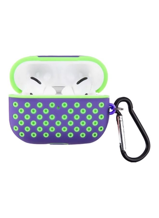 كبسول غطاء حماية واقٍ لسماعة أبل آيربودز برو أخضر / أرجواني