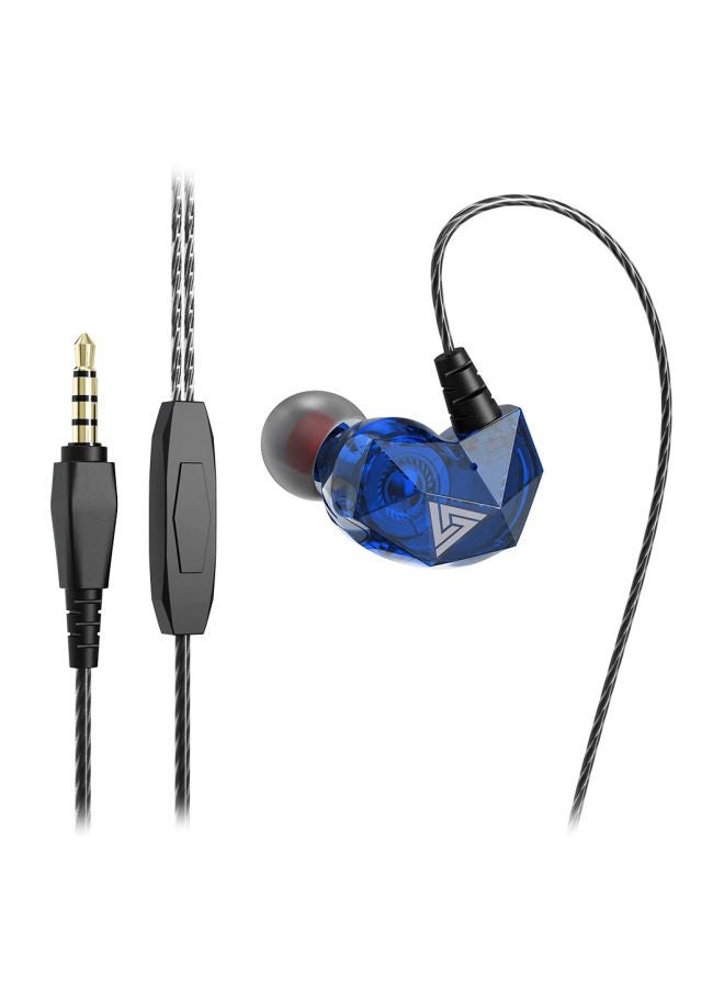 QKZ Wired In-Ear Earphones With Mic Blue/Black  - Image 1