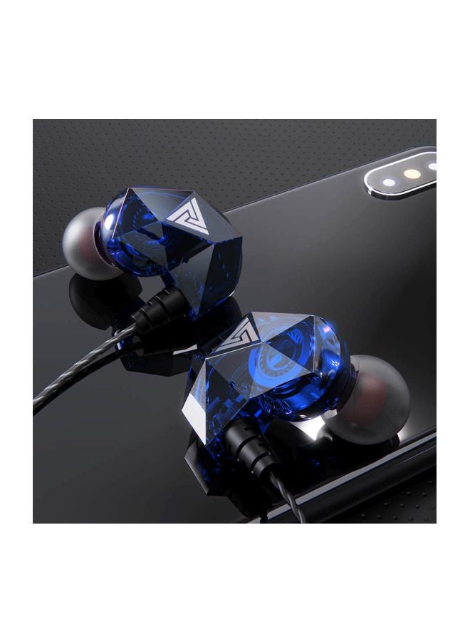 QKZ Wired In-Ear Earphones With Mic Blue/Black  - Image 2