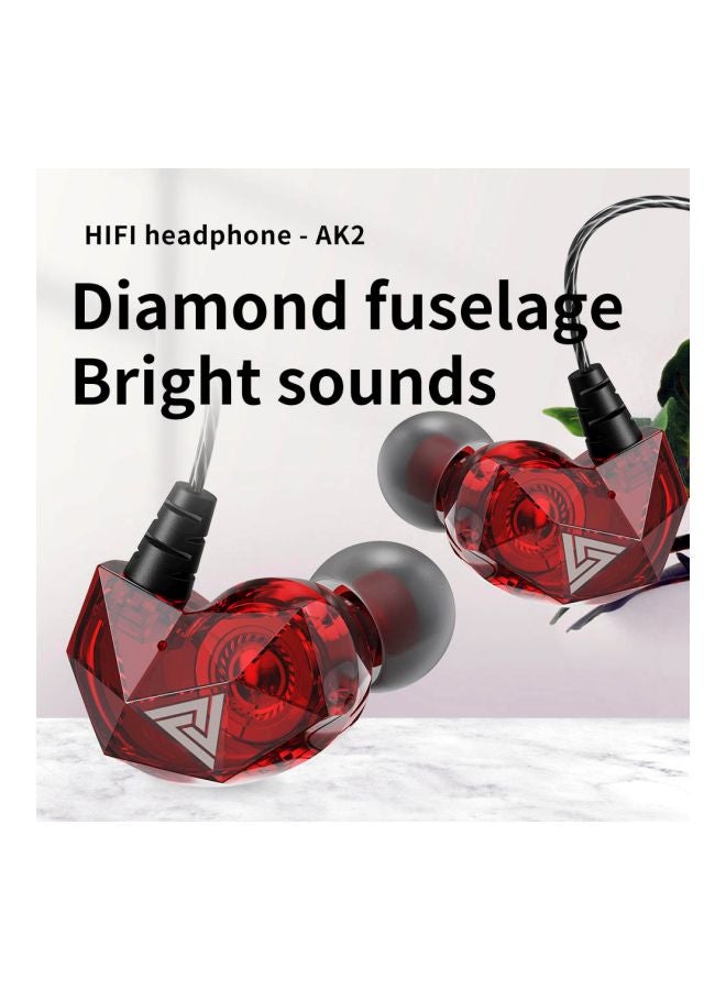 QKZ Wired In-Ear Earphones With Mic Red/Black  - Image 5