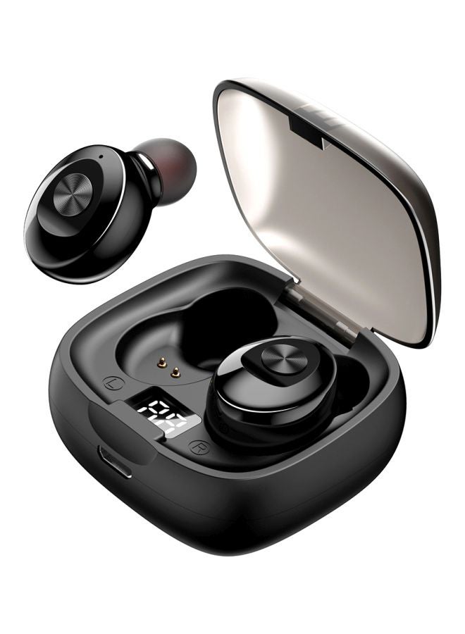 سماعة أذن داخلية تعمل بالبلوتوث مع ميكروفون وعلبة شحن أسود - Image 1