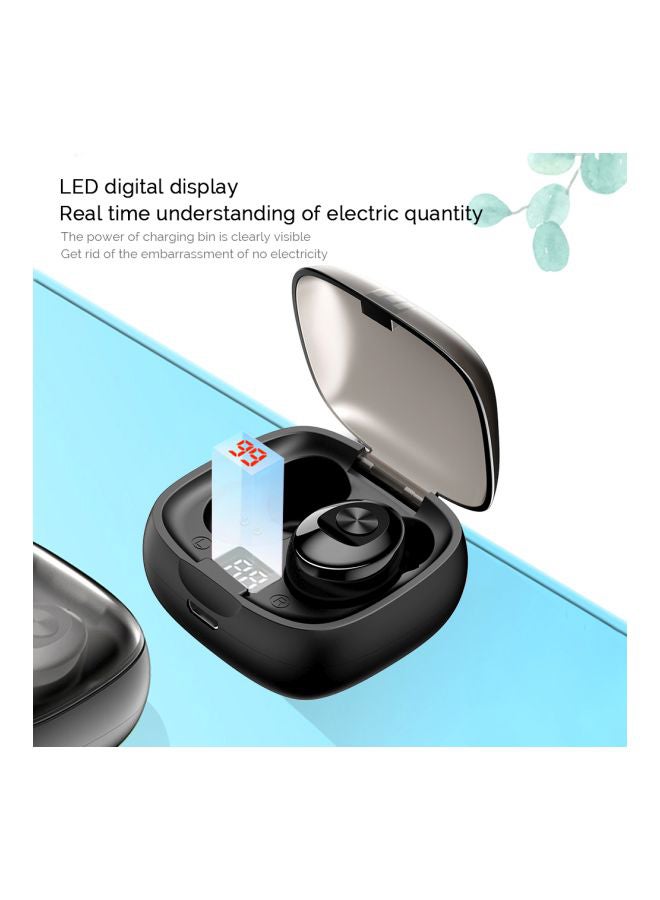 سماعة أذن داخلية تعمل بالبلوتوث مع ميكروفون وعلبة شحن أسود - Image 4