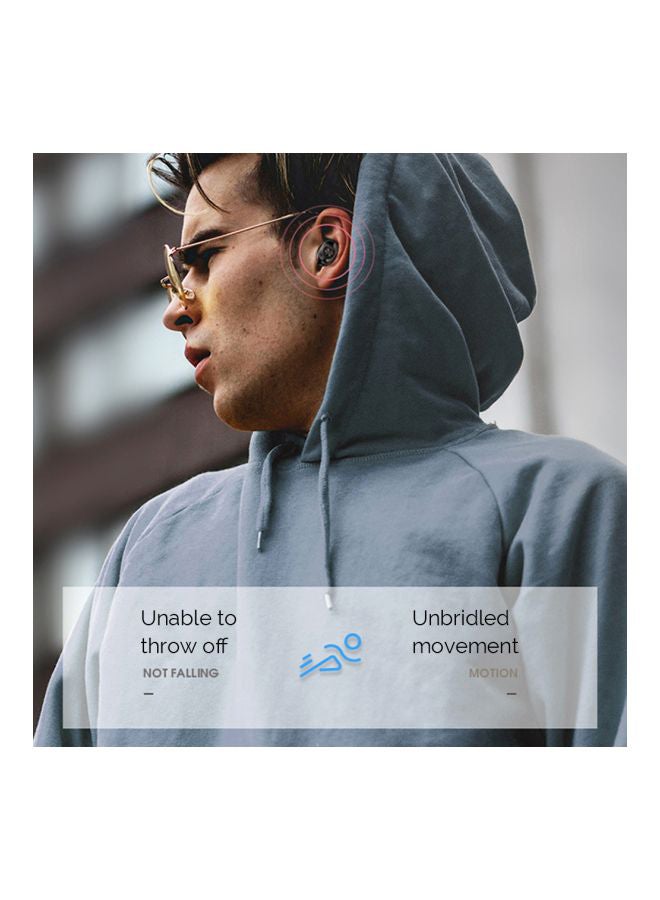 سماعة أذن داخلية تعمل بالبلوتوث مع ميكروفون وعلبة شحن أسود - Image 5