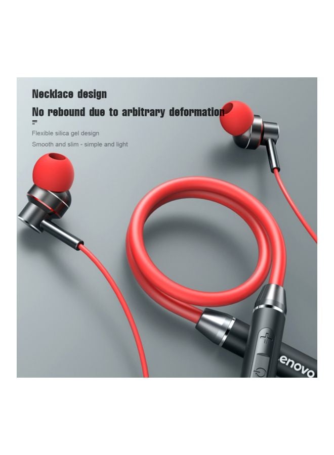 سماعة أذن داخلية تعمل عبر البلوتوث أحمر وأسود - Image 3