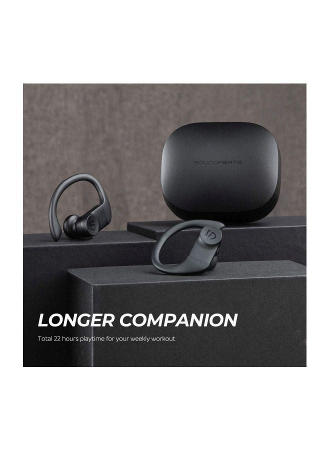 SoundPEATS - Truewings In-Ear Bluetooth True Wireless Earbuds With Ear Hooks Black - Image 1