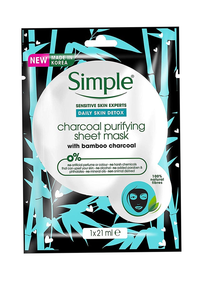 simple - Charcoal Purifying Sheet Mask 21ml - Image 1
