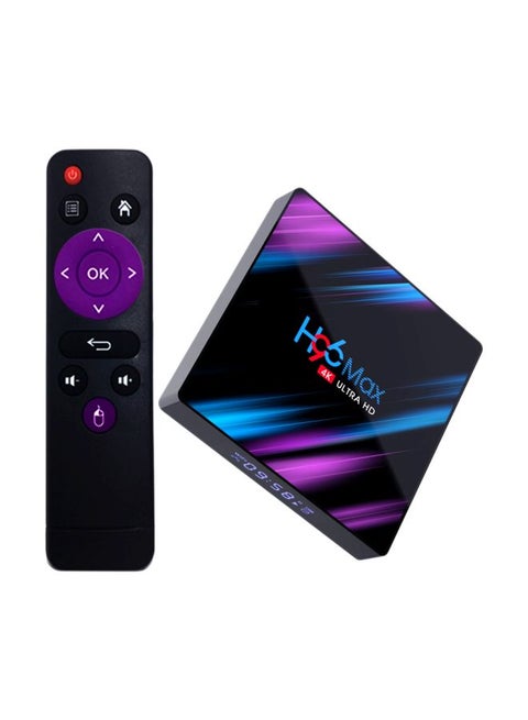 4K Ultra HD Smart Android TV Box With Remote Control H96 Max Black/Purple/Blue