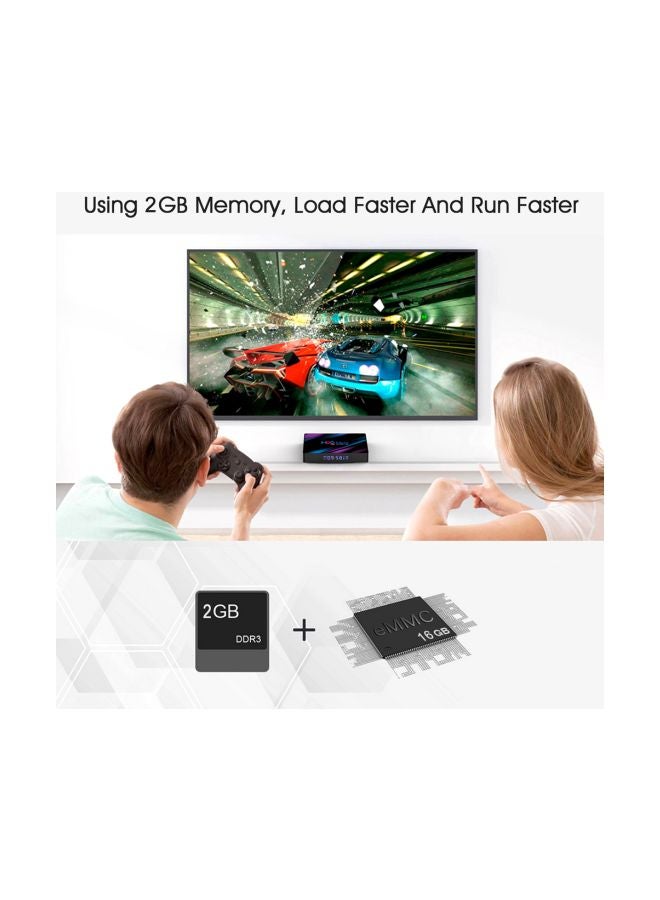 4K Ultra HD Smart Android TV Box With Remote Control H96 Max Black/Purple/Blue