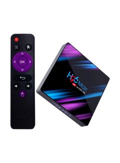 4K Ultra HD Smart Android TV Box With Remote Control H96 Max Black/Purple/Blue
