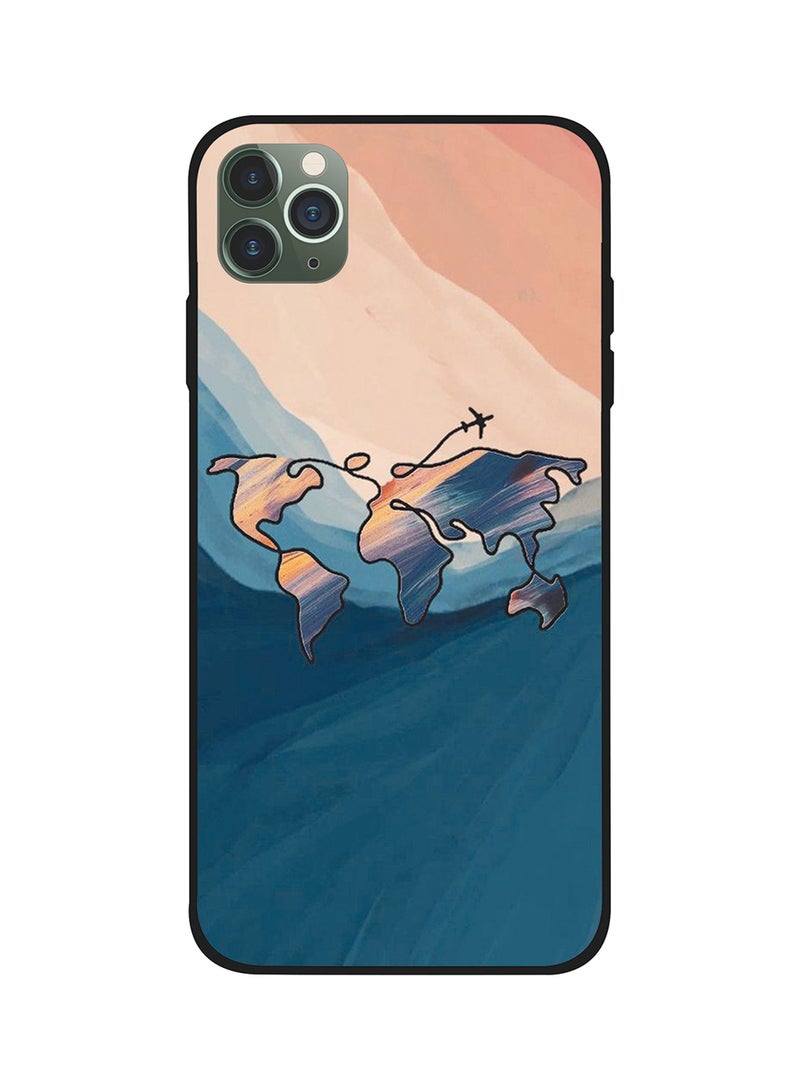 Protective Case Cover For Apple iPhone 11 Pro World Map colored