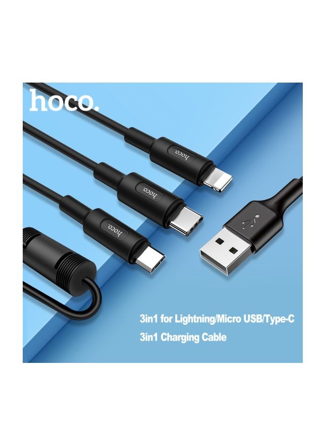 كابل شحن 3 في 1 بمنفذ USB أسود - Image 5