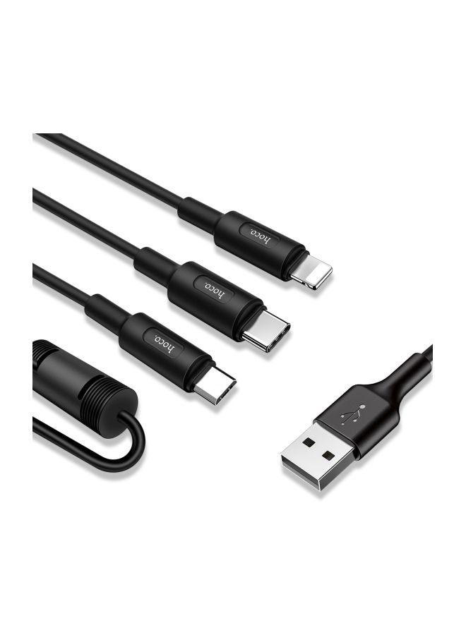 كابل شحن 3 في 1 بمنفذ USB أسود - Image 4