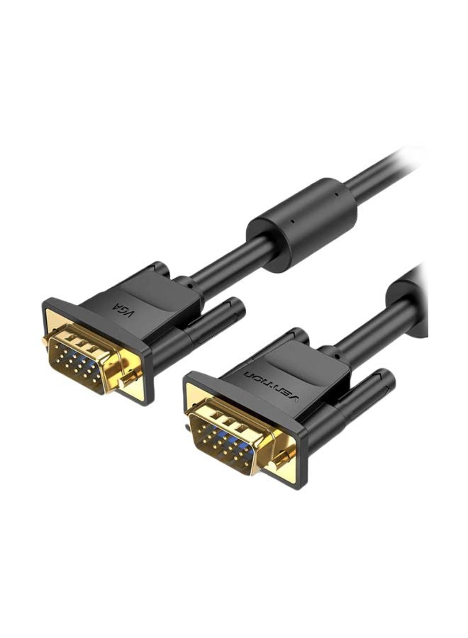 فينشن كابل VGA من ذكر إلى ذكر مع موصل من النحاس أسود  - Image 1