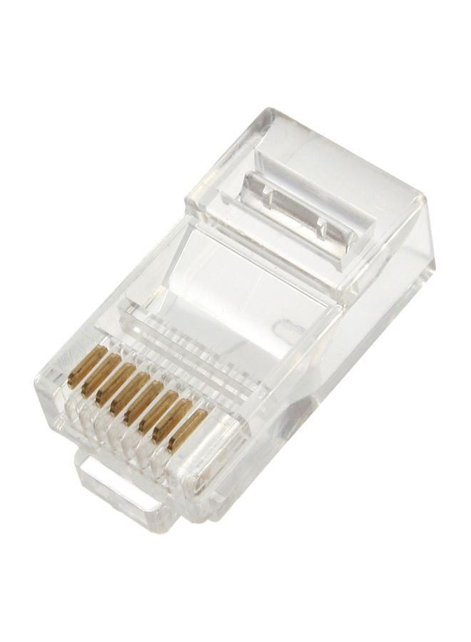 RJ 45 Network LAN Patch Cable Connector Clear/Gold  - Image 1