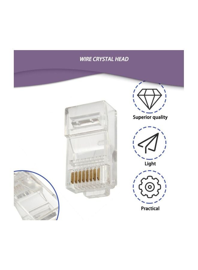 RJ 45 Network LAN Patch Cable Connector Clear/Gold  - Image 4