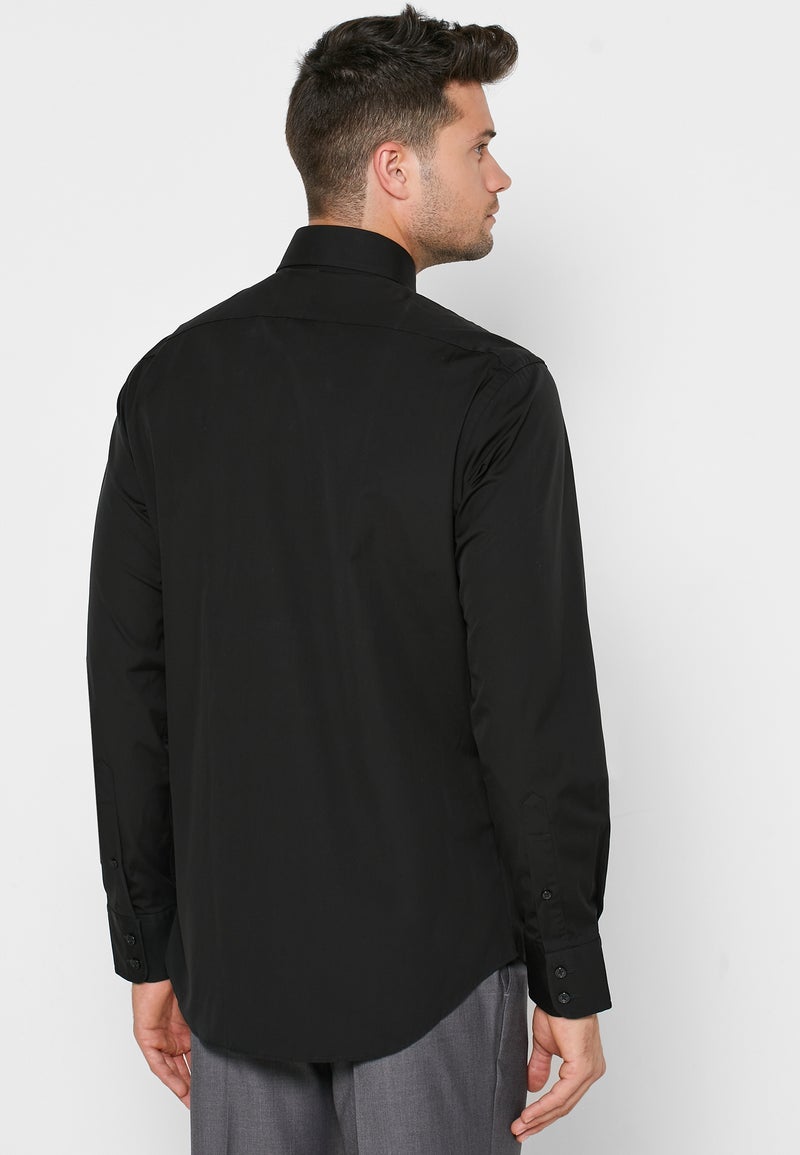 T.M Lewin Button Cuff Slim Fit Shirt black - Image 2