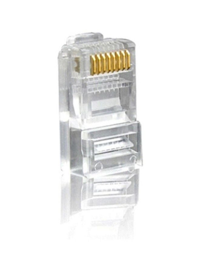 RJ 45 Network LAN Patch Cable Connector Clear/Gold  - Image 2