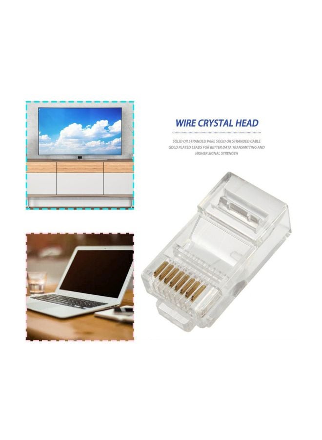 RJ 45 Network LAN Patch Cable Connector Clear/Gold  - Image 5