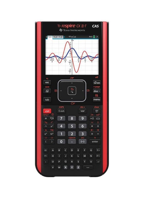 TI-Nspire CX-II-T-CAS Graphing Calculator Black/Red