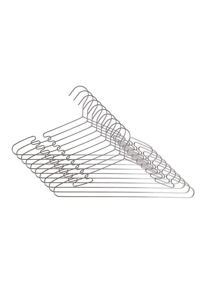 10-Piece Clothes Hanger Set Silver 35x60cm - Image 2