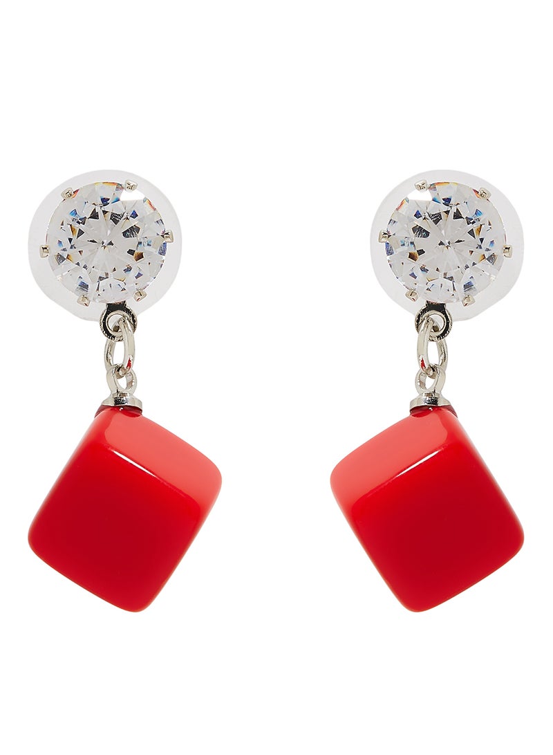 Rosh Cube Detail Dangle Earrings  - Image 1