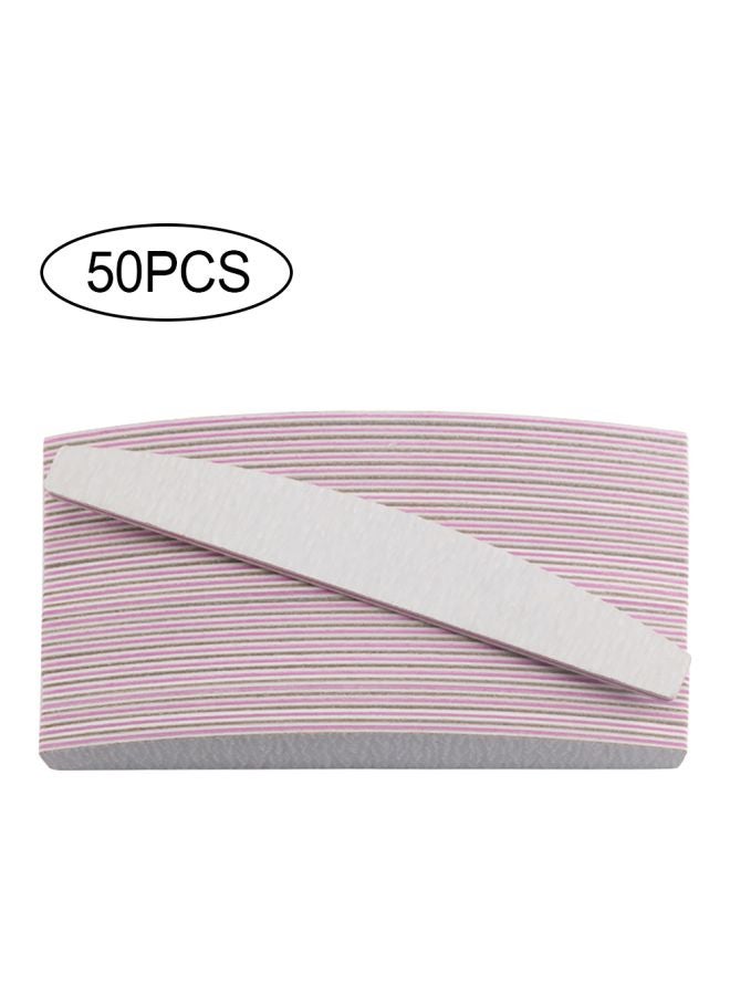 50-Piece Sandpaper Nail File Pink/Grey - Image 5