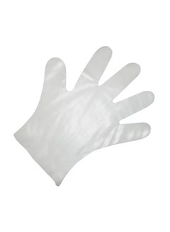 100-Piece Disposable Plastic Gloves Clear L
