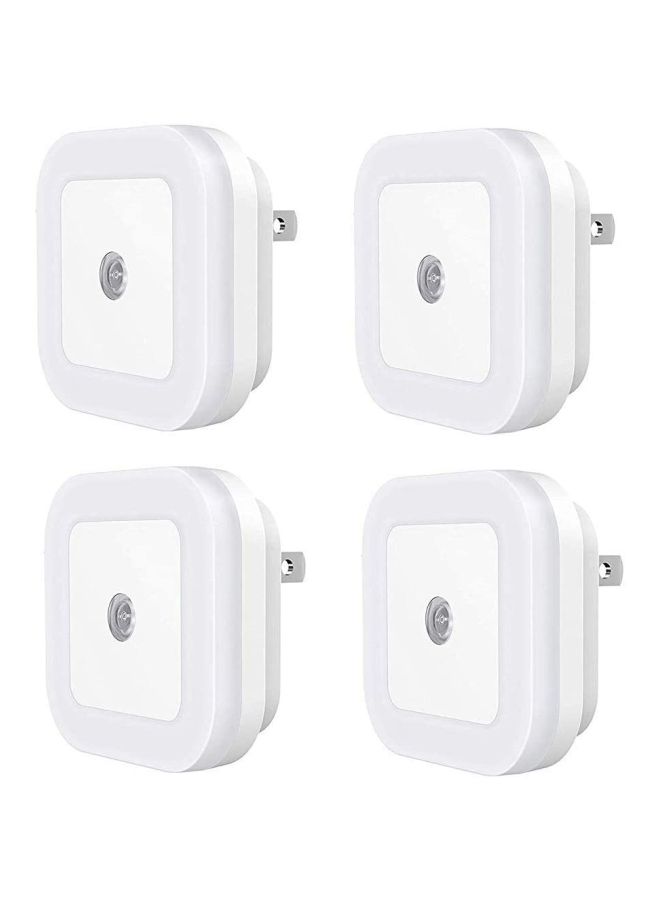 4-Piece Auto Sensor Square LED Light Set White 10cm - Image 1