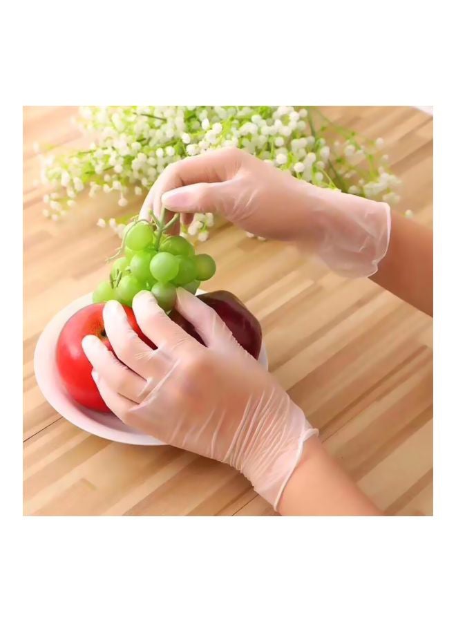 100-Piece Disposable Plastic Gloves Clear L - v1584531586/N35681656A_4