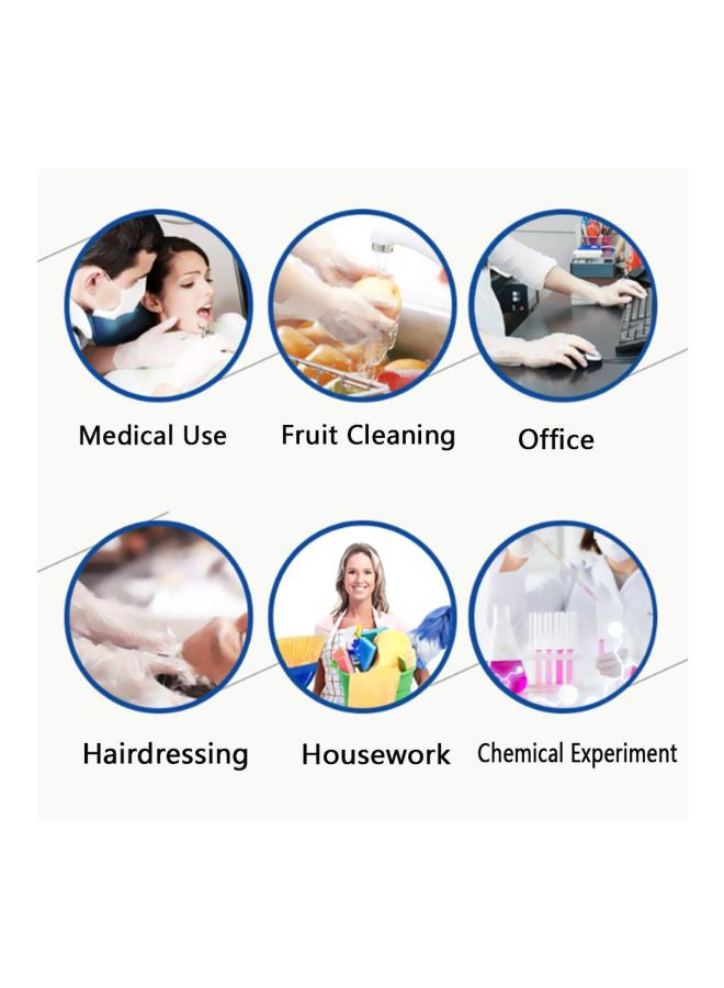 Generic - 100-Piece Disposable Plastic Gloves Clear L - Image 1