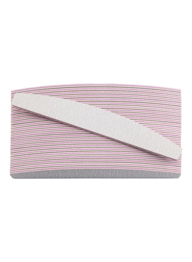 50-Piece Sandpaper Nail File Pink/Grey - Image 1