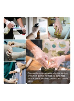 Generic 100-Piece Disposable Plastic Gloves Clear L  - Image 3