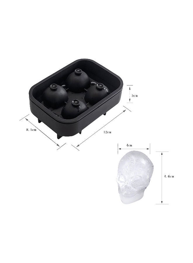 Generic Silica Gel Skull Shaped Ice Cube Mold Black  - Image 3