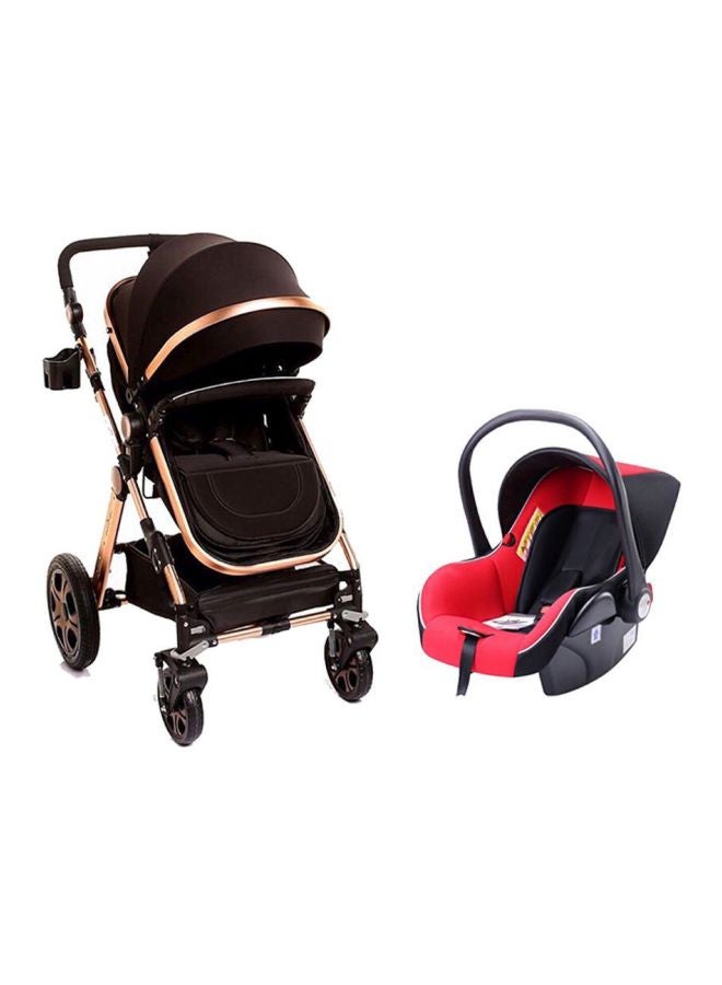 Pikkaboo - 4-In-1 Luxury Stroller Travel System - Black/Red - Image 1
