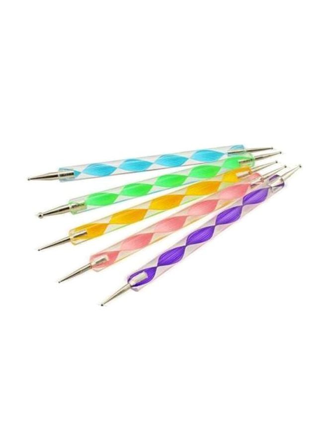 5-Piece Marbleizing Dotting Pen Tools Set Blue/Pink/Green - Image 1