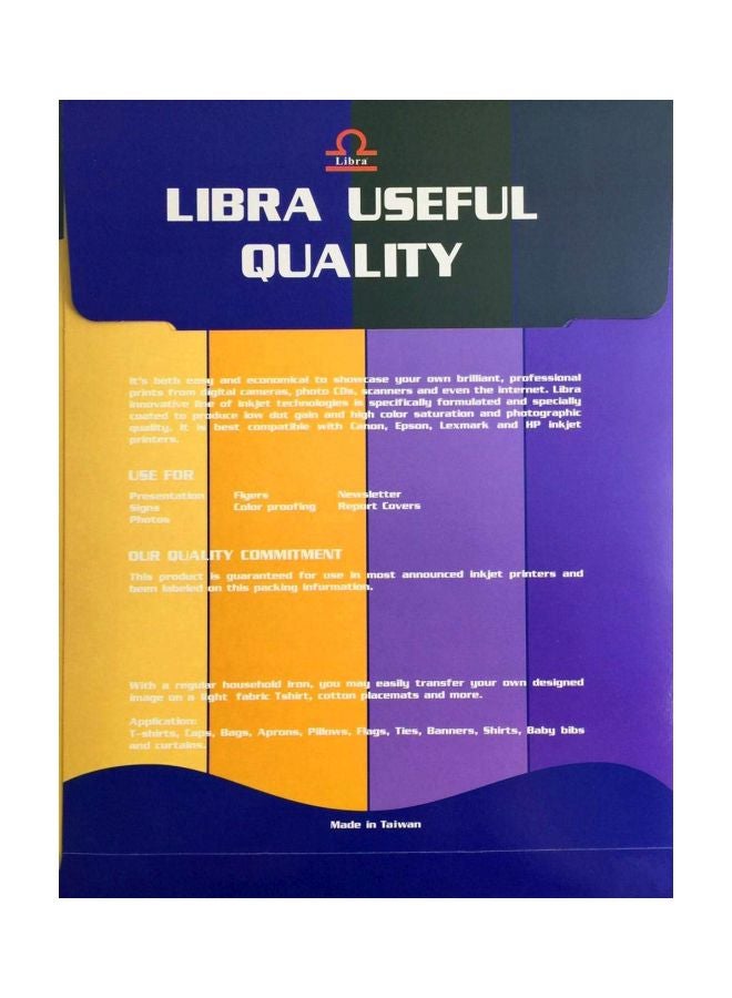 Libra - Fabric Transfer Paper Pack- 10 Sheets - Image 1
