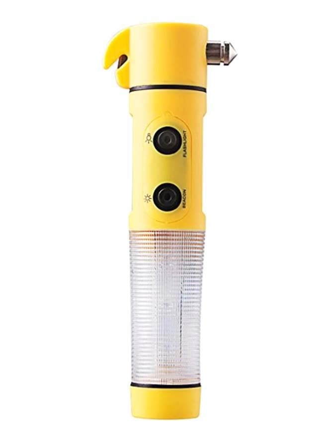 4-In-1 Safety Hammer LED Flashlight Yellow/Clear/Black