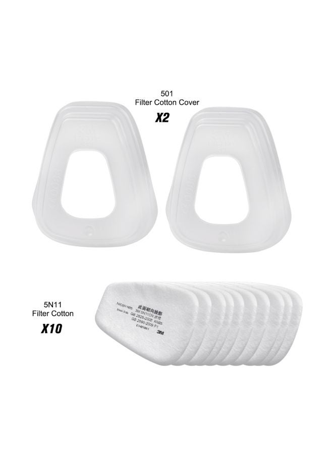 3M Pack Of 12 Cotton Filter And Cover For Gas Mask Respirator Use  - Image 3